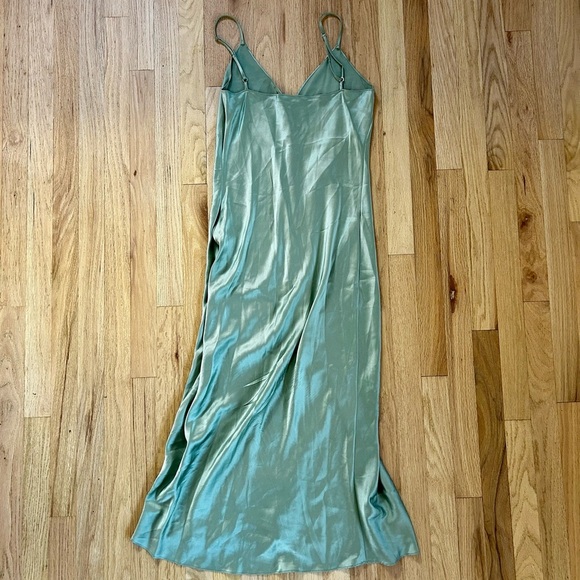 SABLYN carla silk slip dress midi sage green made in USA size M - Picture 8 of 8